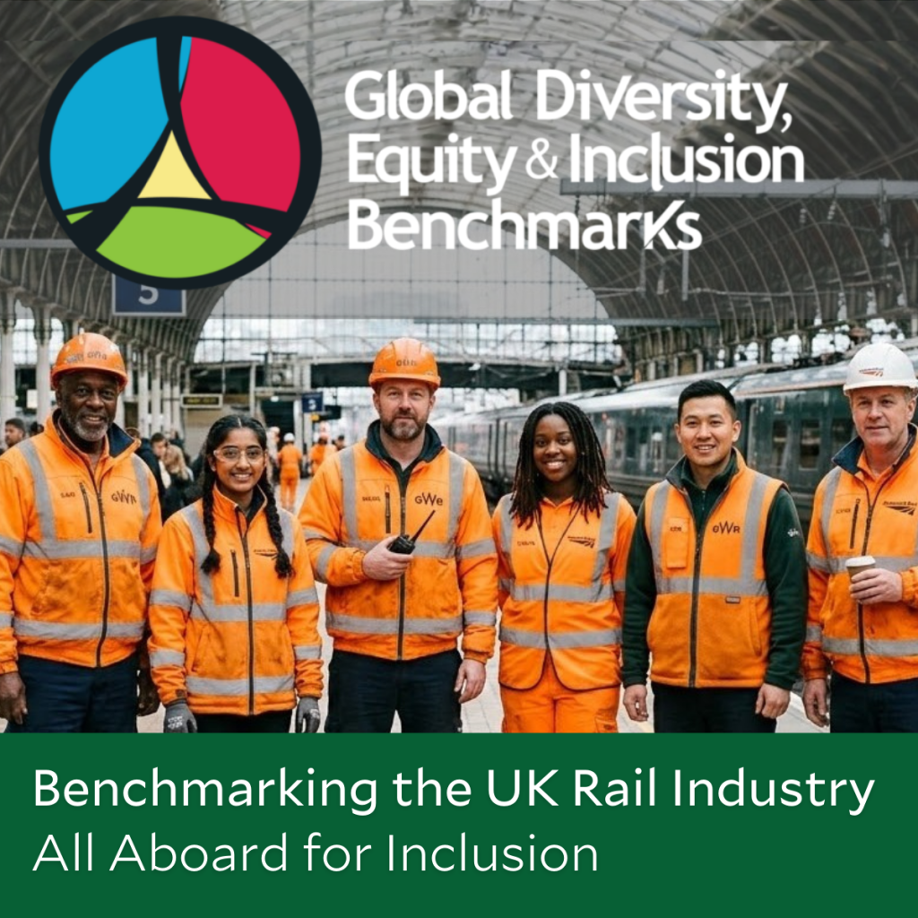 5 railway workers in train station